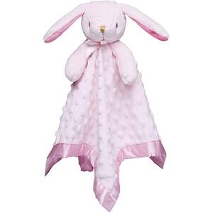 Pro Goleem Pink Bunny Security Blanket Minky Dot Satin Trim Lovey 16x16